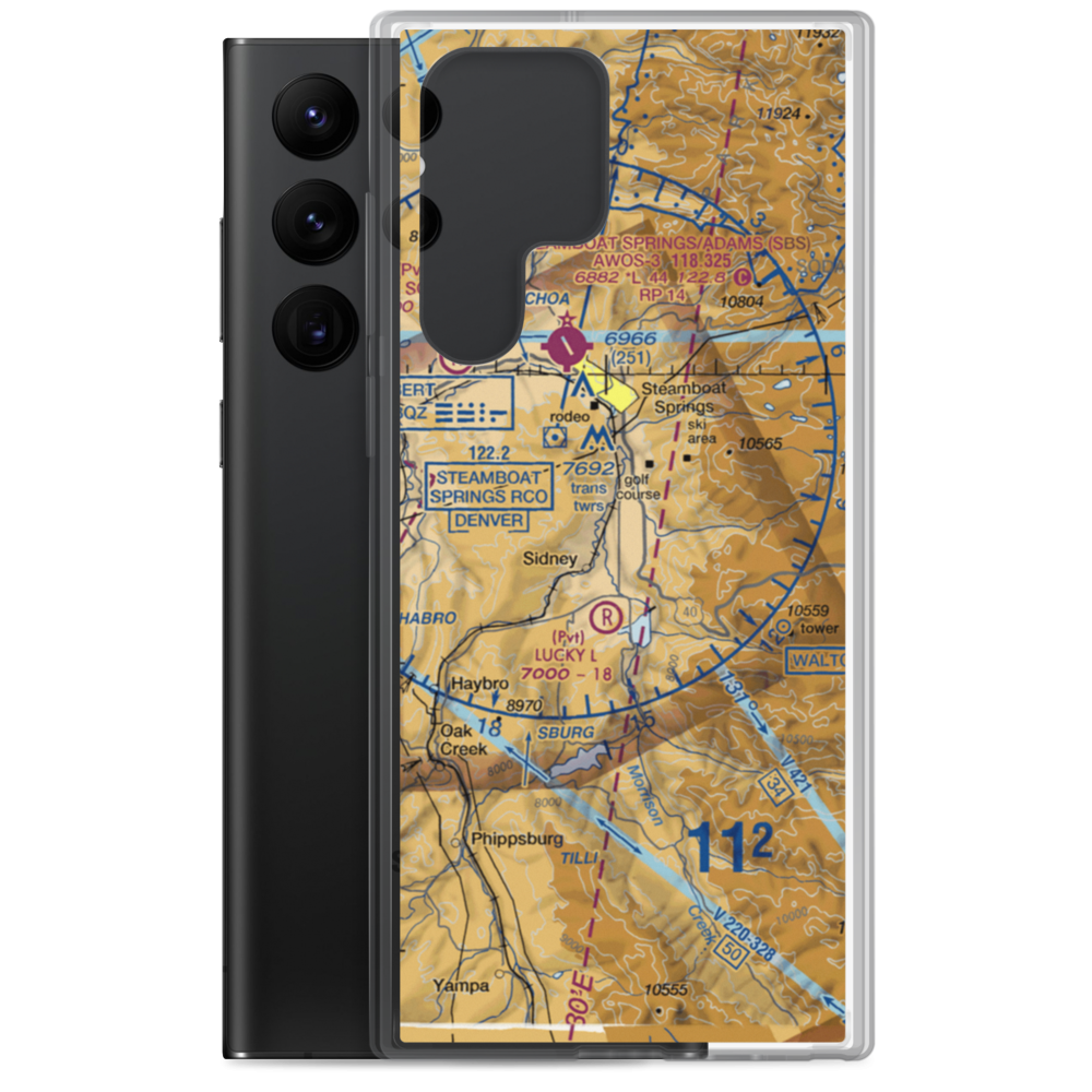 Mesa 1 Airport (81CO) VFR Sectional Samsung Case Samsung Galaxy S22 Ultra model shown