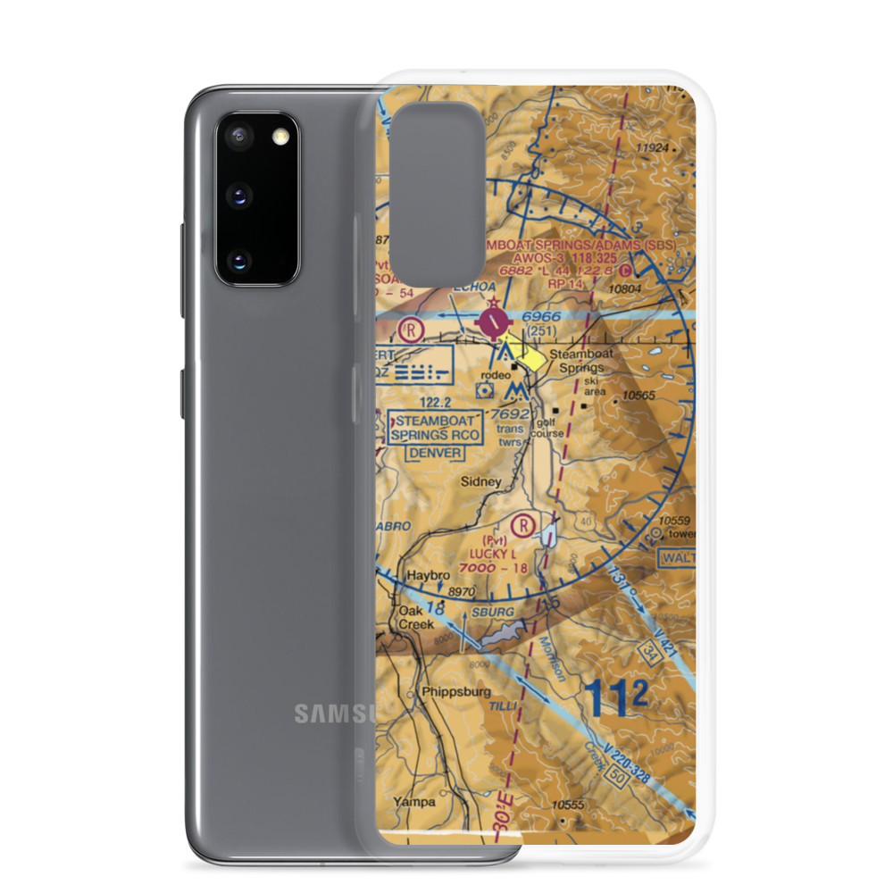 Mesa 1 Airport (81CO) VFR Sectional Samsung Case Samsung Galaxy S20 model shown