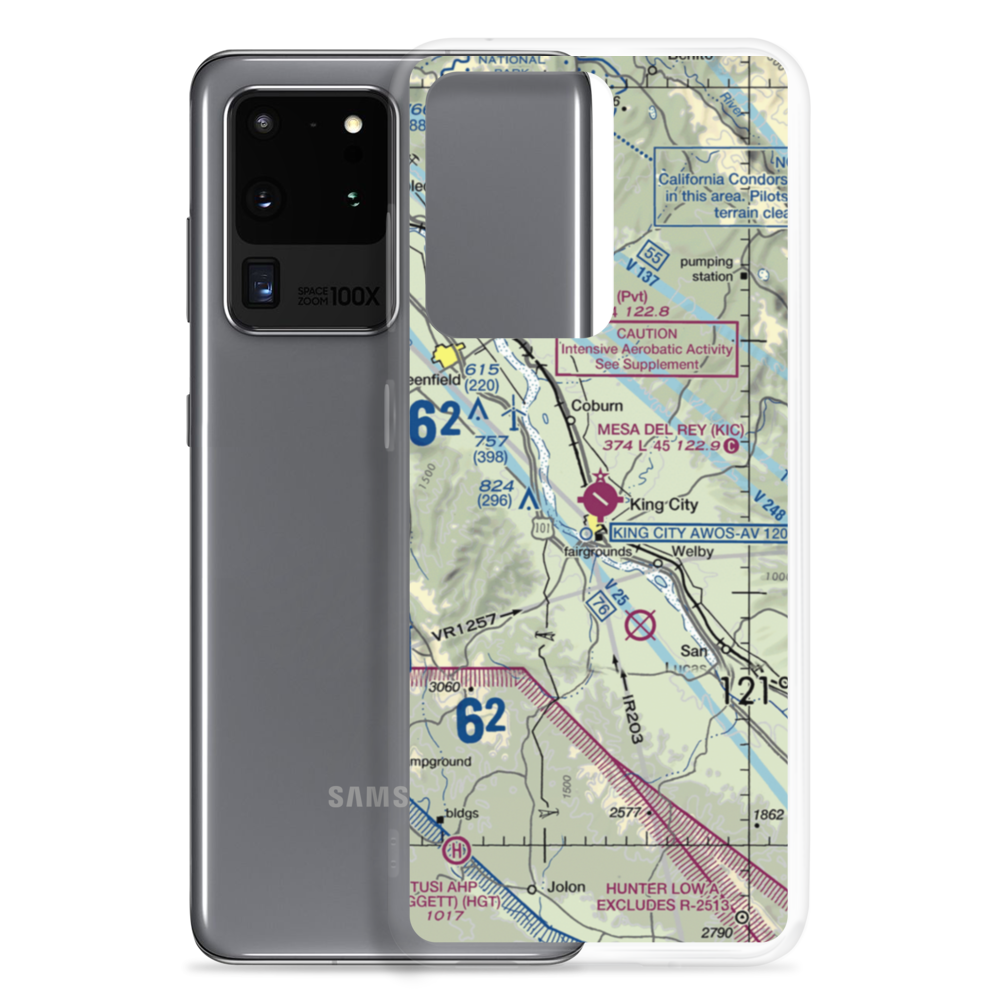 Mesa Del Rey Airport (KIC) VFR Sectional Samsung Case Samsung Galaxy S20 Ultra model shown