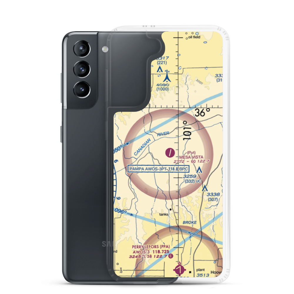 Mesa Vista Ranch Airport (TX13) VFR Sectional Samsung Case Samsung Galaxy S21 model shown