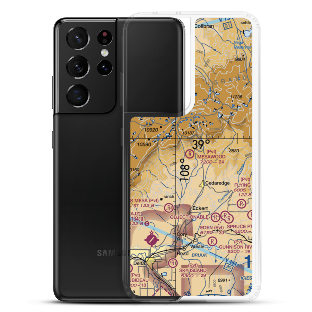 Mesawood Airpark (6CO2) VFR Sectional Samsung Case Samsung Galaxy S21 Ultra model shown