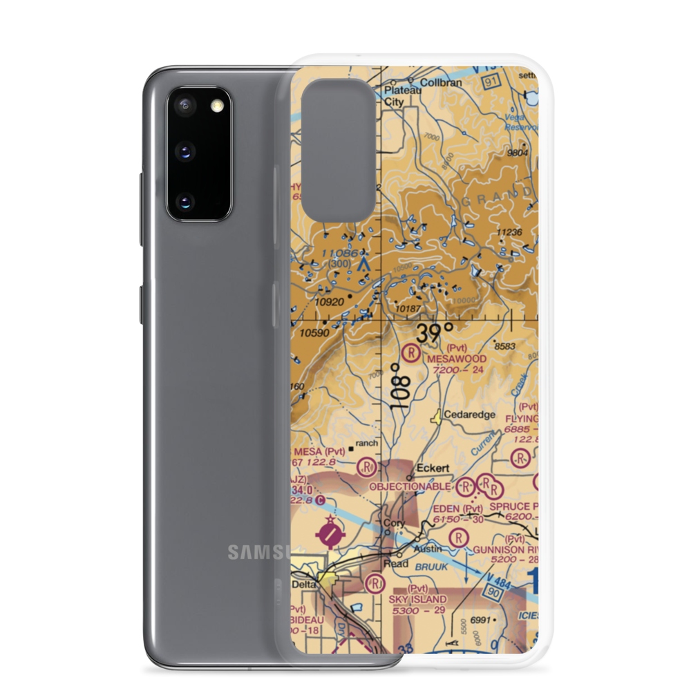 Mesawood Airpark (6CO2) VFR Sectional Samsung Case Samsung Galaxy S20 model shown