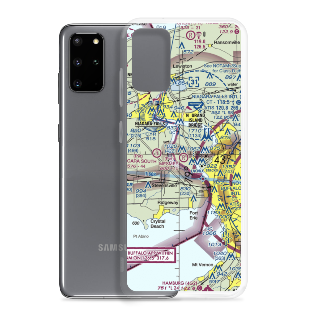 Mesmer Airport (NY49) VFR Sectional Samsung Case Samsung Galaxy S20 Plus model shown