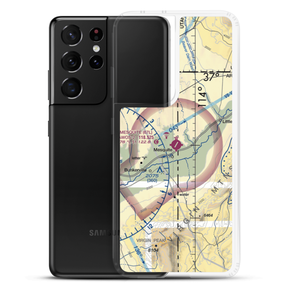 Mesquite Airport (67L) VFR Sectional Samsung Case Samsung Galaxy S21 Ultra model shown