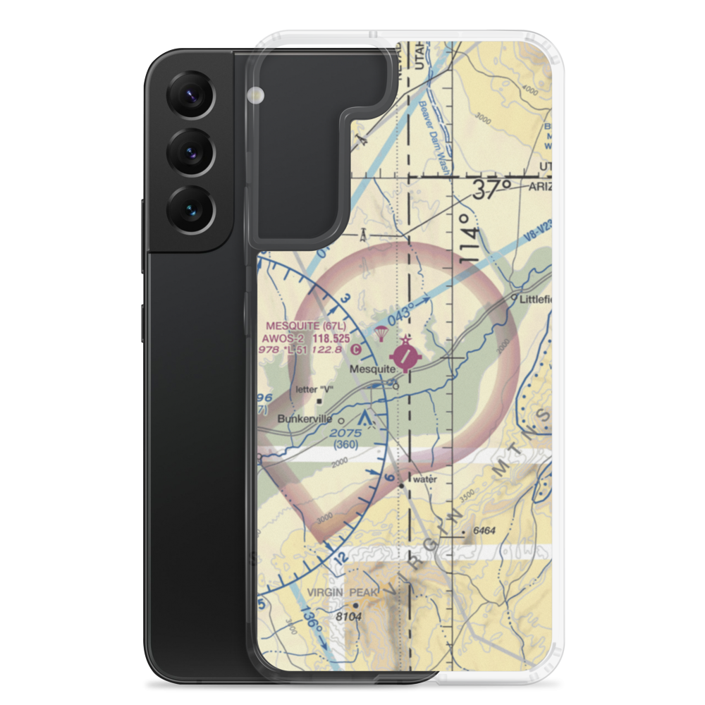 Mesquite Airport (67L) VFR Sectional Samsung Case Samsung Galaxy S22 Plus model shown