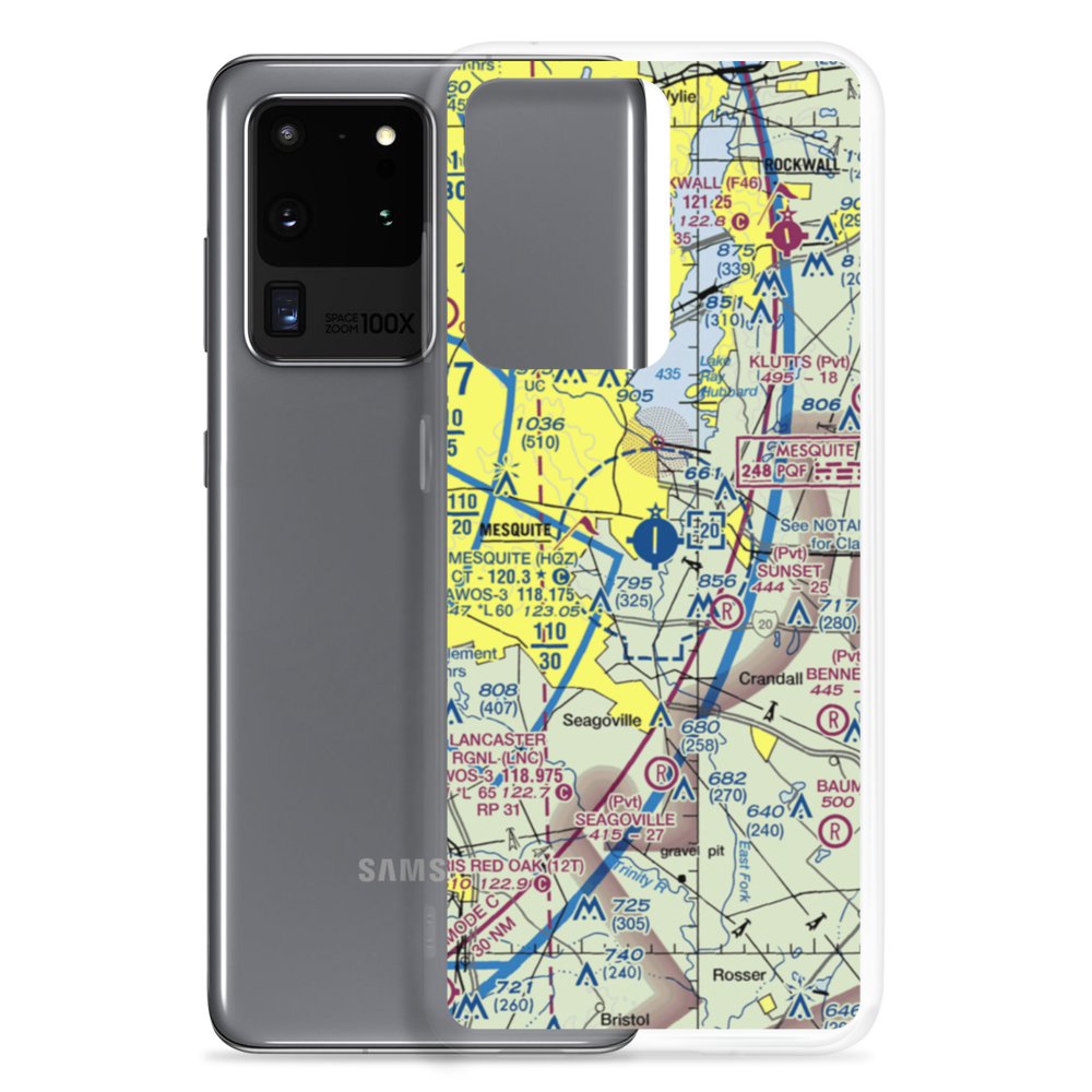 Mesquite Metro Airport (HQZ) VFR Sectional Samsung Case Samsung Galaxy S20 Ultra model shown