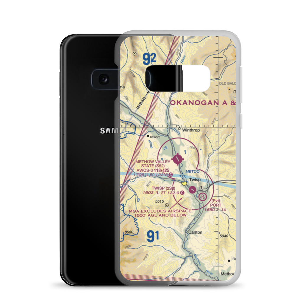 Methow Valley State Airport (S52) VFR Sectional Samsung Case Samsung Galaxy S10e model shown