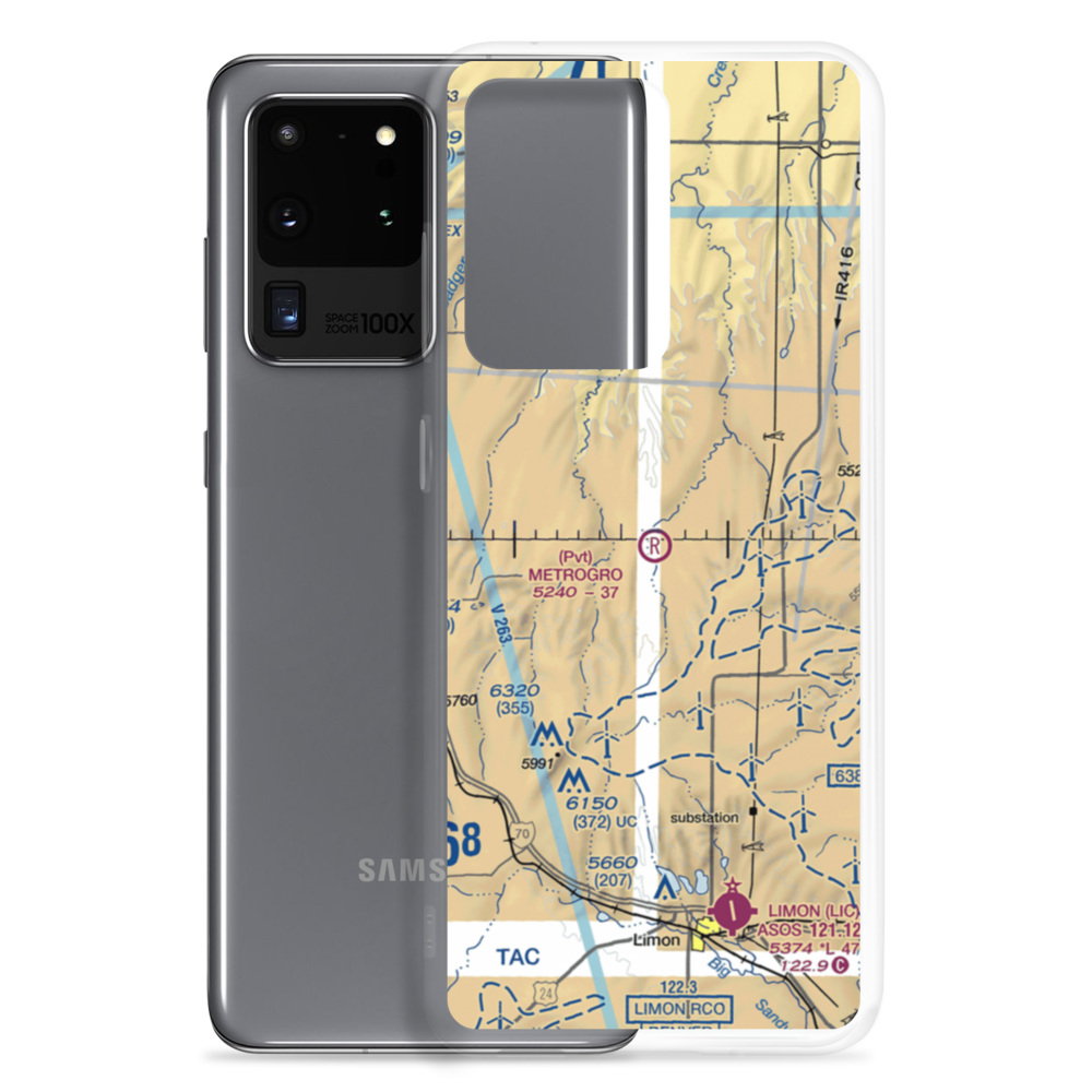 Metrogro Farm Airport (CO25) VFR Sectional Samsung Case Samsung Galaxy S20 Ultra model shown