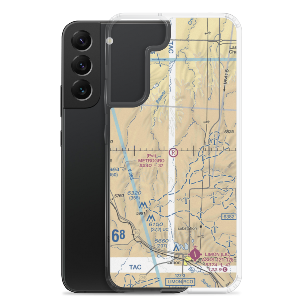 Metrogro Farm Airport (CO25) VFR Sectional Samsung Case Samsung Galaxy S22 Plus model shown