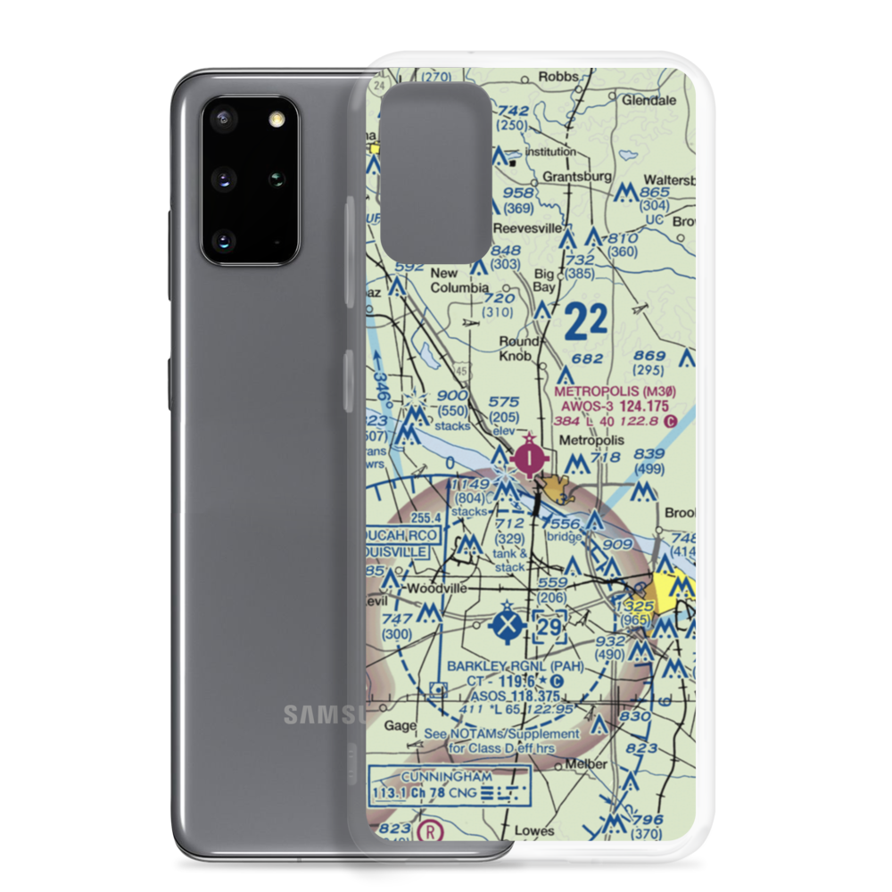 Metropolis Municipal Airport (M30) VFR Sectional Samsung Case Samsung Galaxy S20 Plus model shown