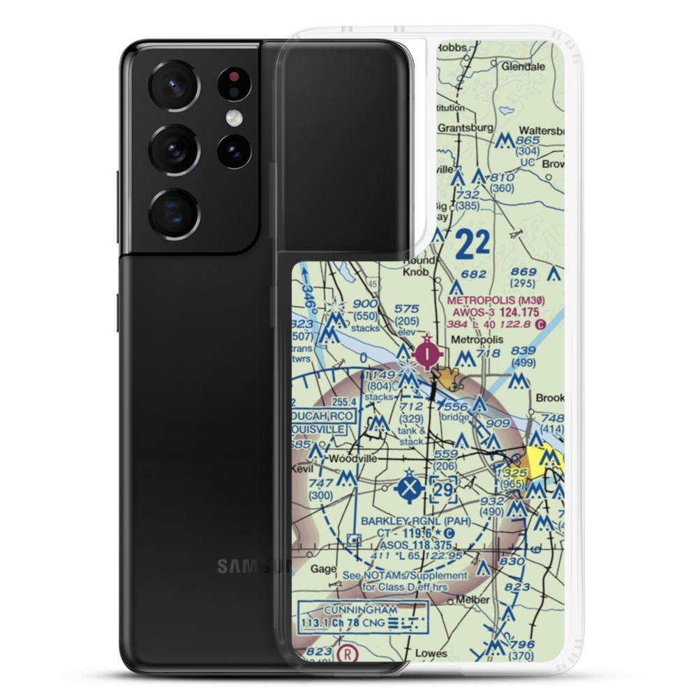 Metropolis Municipal Airport (M30) VFR Sectional Samsung Case Samsung Galaxy S21 Ultra model shown