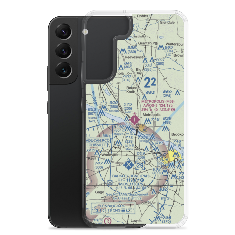 Metropolis Municipal Airport (M30) VFR Sectional Samsung Case Samsung Galaxy S22 Plus model shown