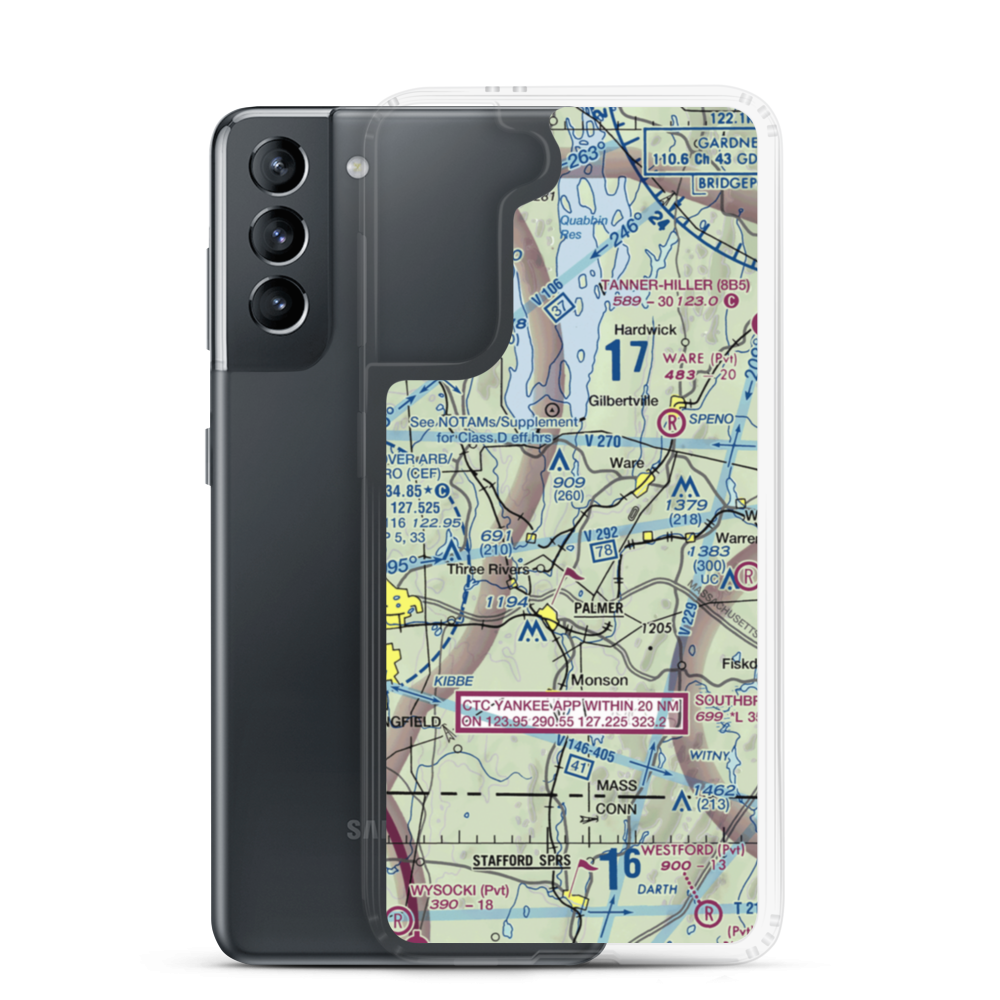 Metropolitan Airport (PMX) VFR Sectional Samsung Case Samsung Galaxy S21 model shown