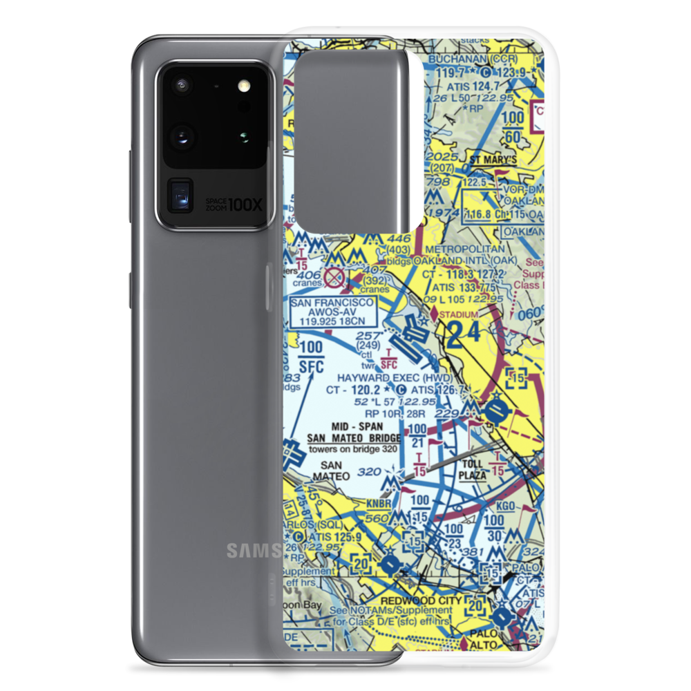 Metropolitan Oakland International Airport (OAK) VFR Sectional Samsung Case Samsung Galaxy S20 Ultra model shown