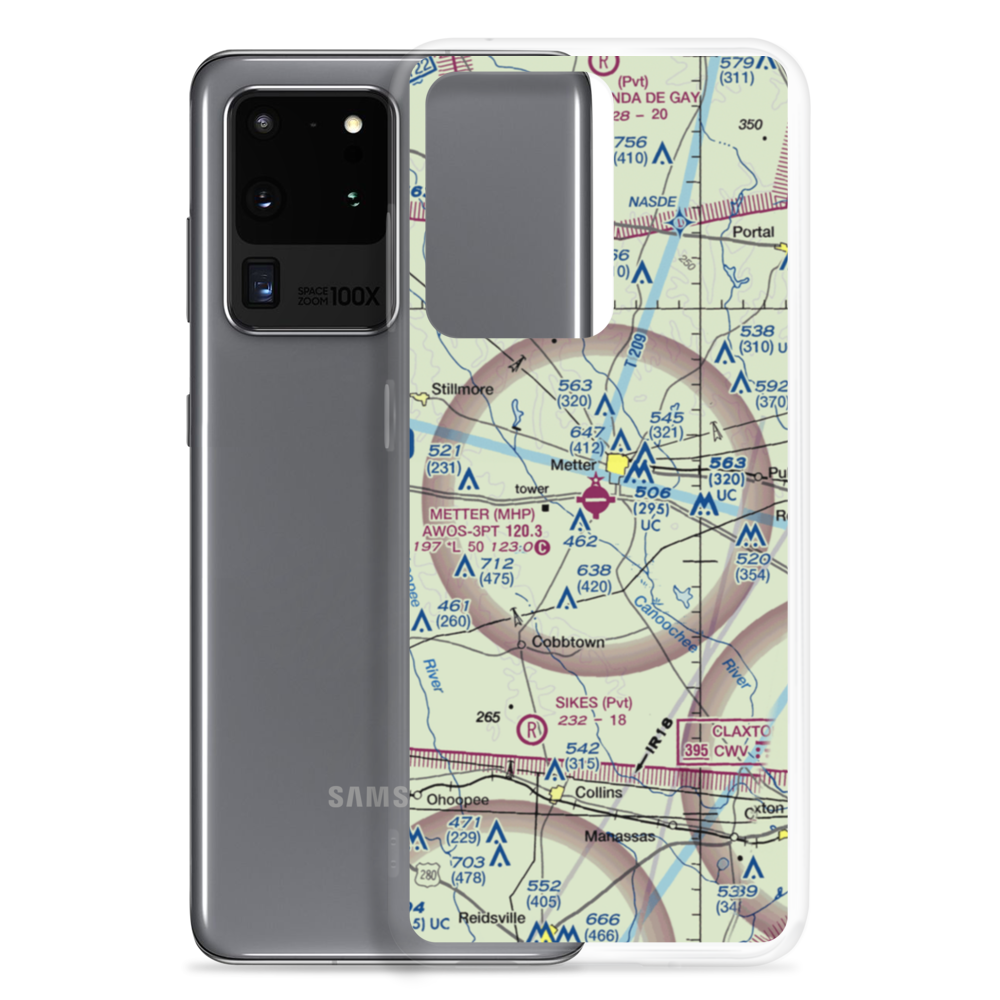 Metter Municipal Airport (MHP) VFR Sectional Samsung Case Samsung Galaxy S20 Ultra model shown