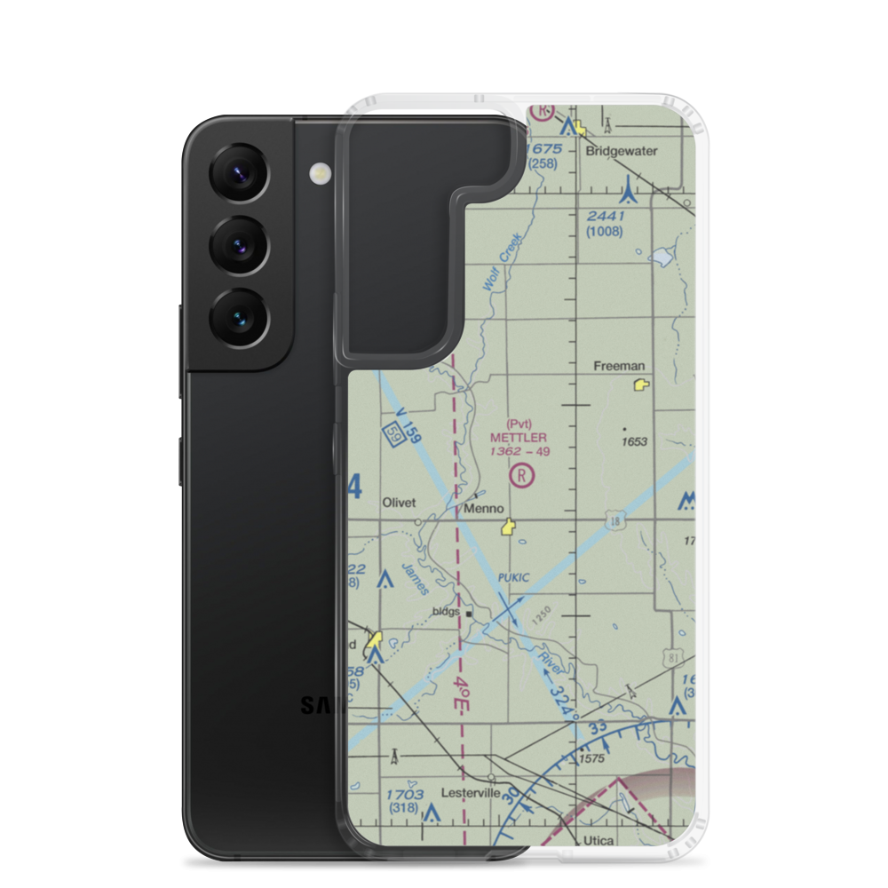 Mettler Airport (SD77) VFR Sectional Samsung Case Samsung Galaxy S22 model shown