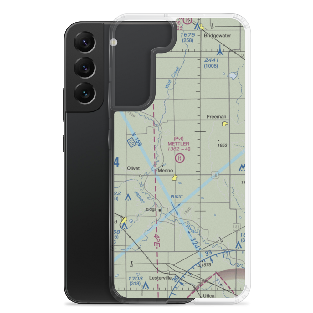 Mettler Airport (SD77) VFR Sectional Samsung Case Samsung Galaxy S22 Plus model shown