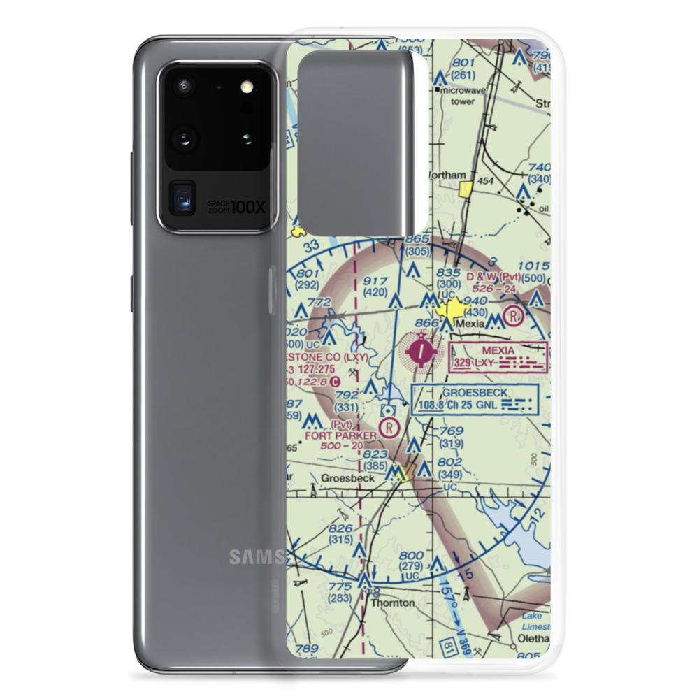 Mexia Limestone County Airport (LXY) VFR Sectional Samsung Case Samsung Galaxy S20 Ultra model shown