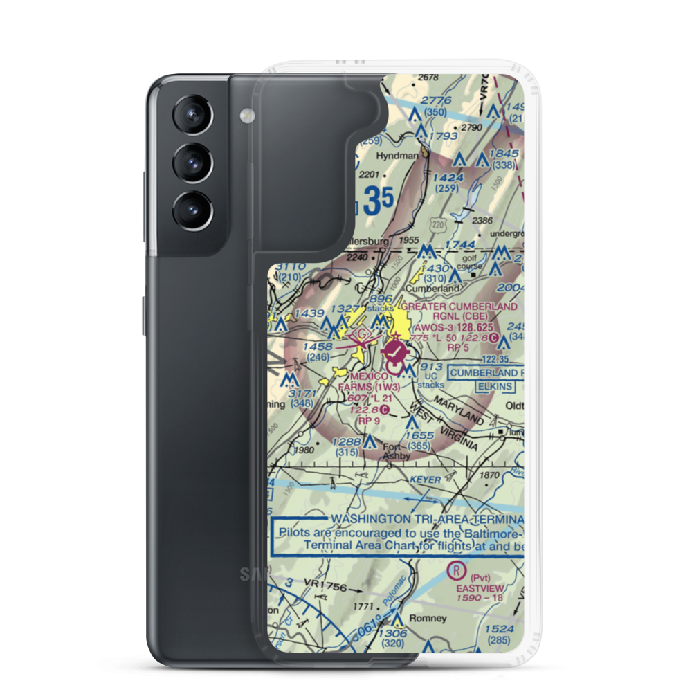 Mexico Farms Airport (1W3) VFR Sectional Samsung Case Samsung Galaxy S21 model shown