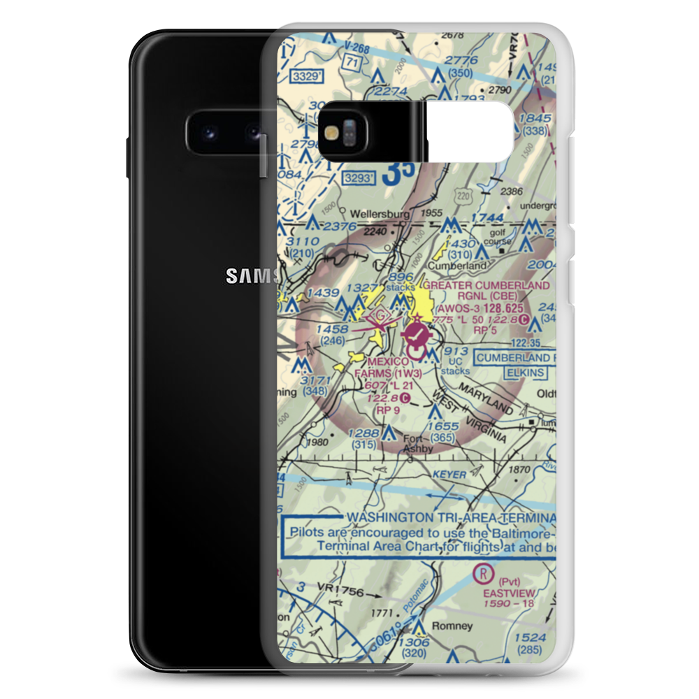 Mexico Farms Airport (1W3) VFR Sectional Samsung Case Samsung Galaxy S10+ model shown