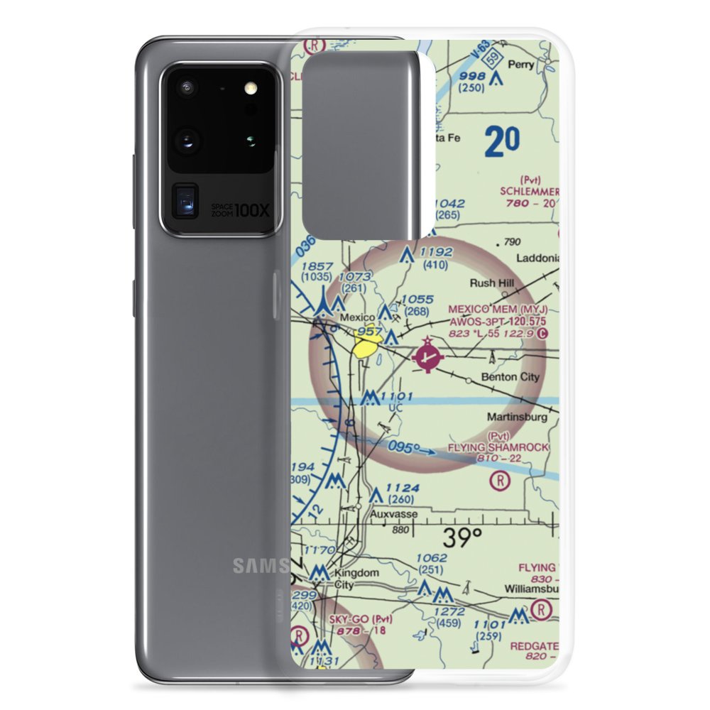 Mexico Memorial Airport (MYJ) VFR Sectional Samsung Case Samsung Galaxy S20 Ultra model shown