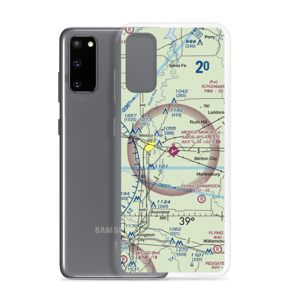 Mexico Memorial Airport (MYJ) VFR Sectional Samsung Case Samsung Galaxy S20 model shown