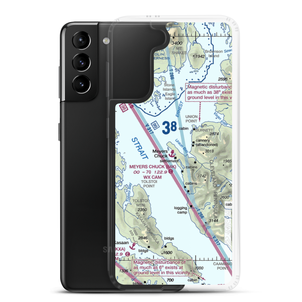 Meyers Chuck Seaplane Base (84K) VFR Sectional Samsung Case Samsung Galaxy S21 Plus model shown
