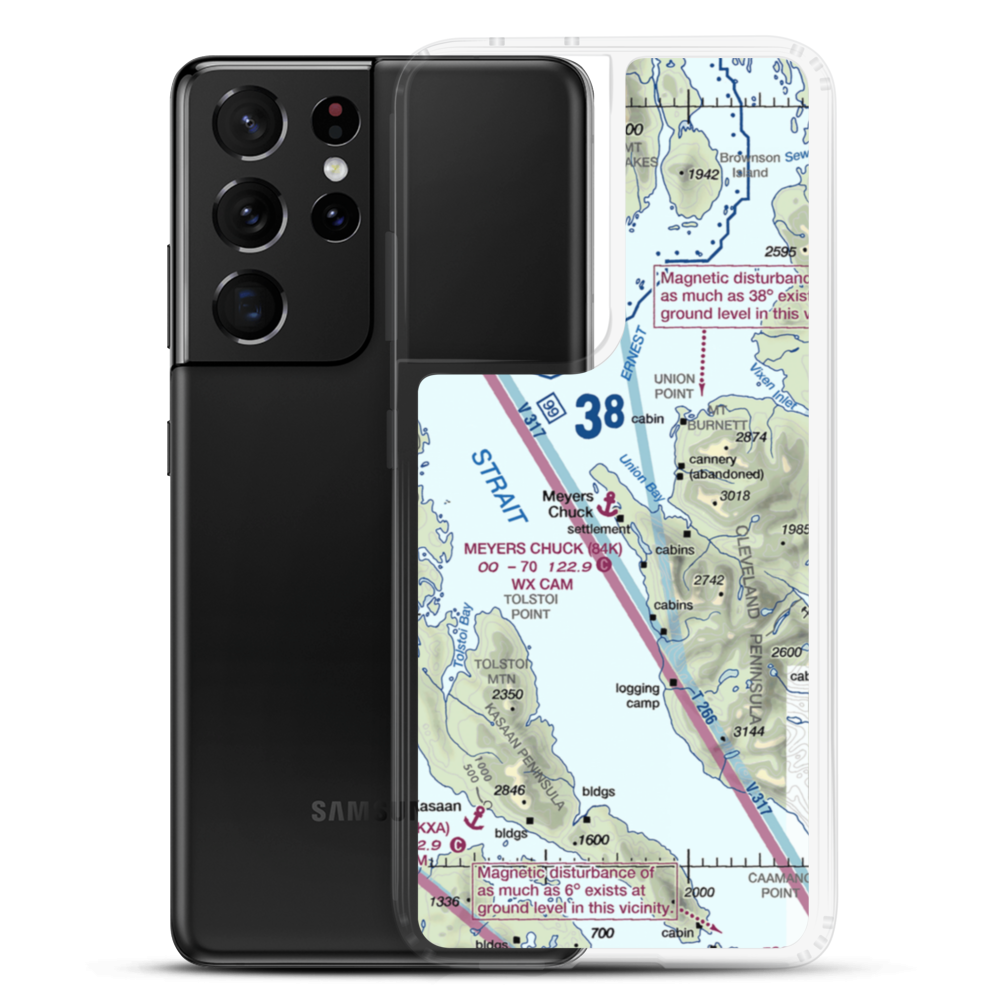 Meyers Chuck Seaplane Base (84K) VFR Sectional Samsung Case Samsung Galaxy S21 Ultra model shown