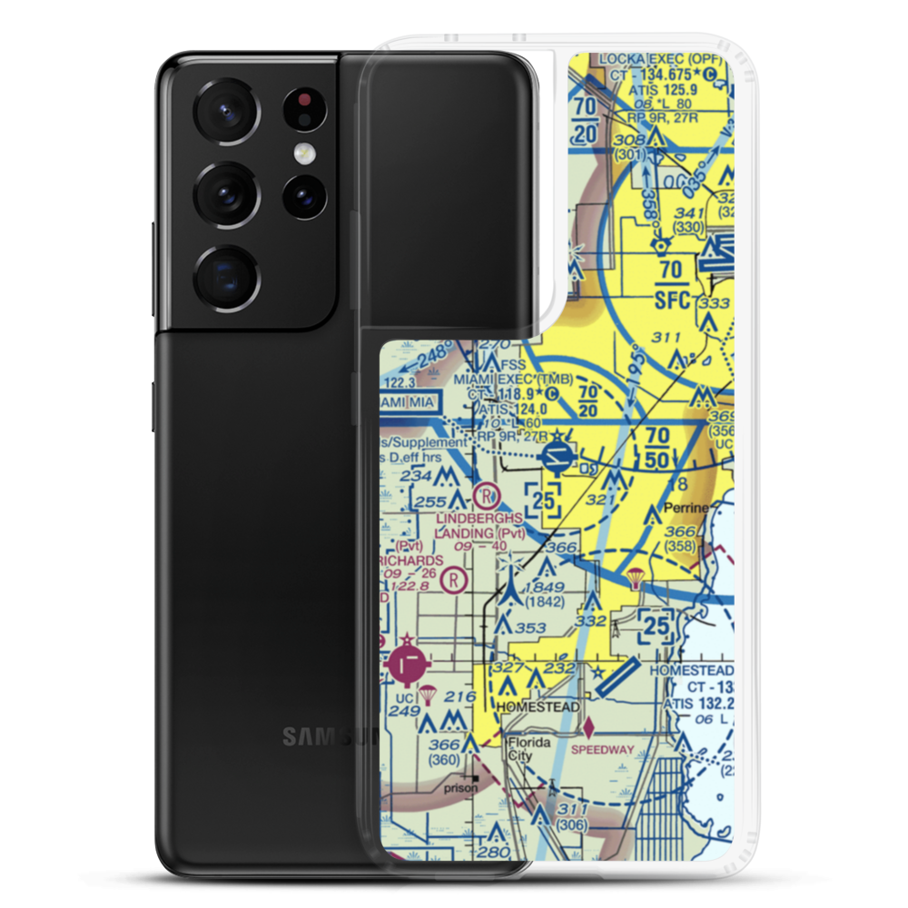 Miami Executive Airport (TMB) VFR Sectional Samsung Case Samsung Galaxy S21 Ultra model shown