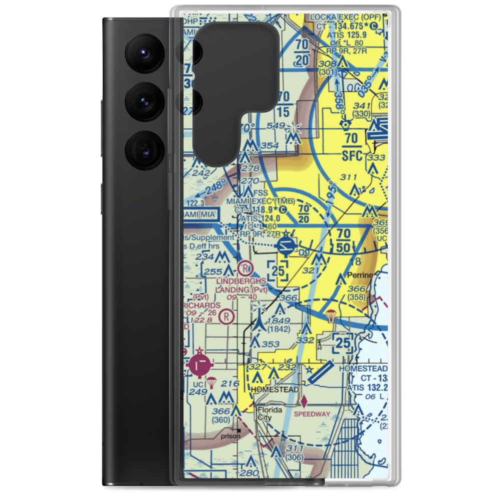 Miami Executive Airport (TMB) VFR Sectional Samsung Case Samsung Galaxy S22 Ultra model shown