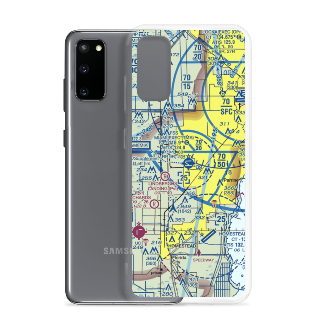 Miami Executive Airport (TMB) VFR Sectional Samsung Case Samsung Galaxy S20 model shown