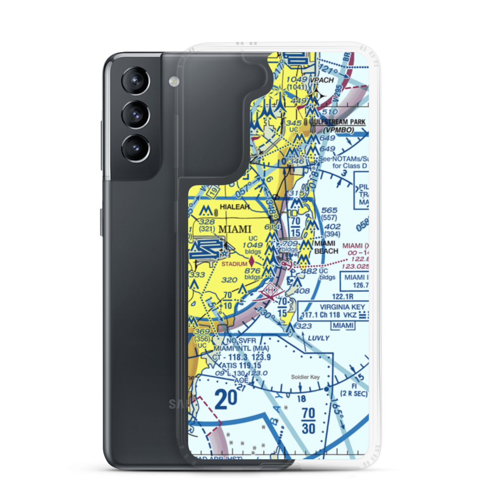 Miami Heliport (X48) VFR Sectional Samsung Case Samsung Galaxy S21 model shown
