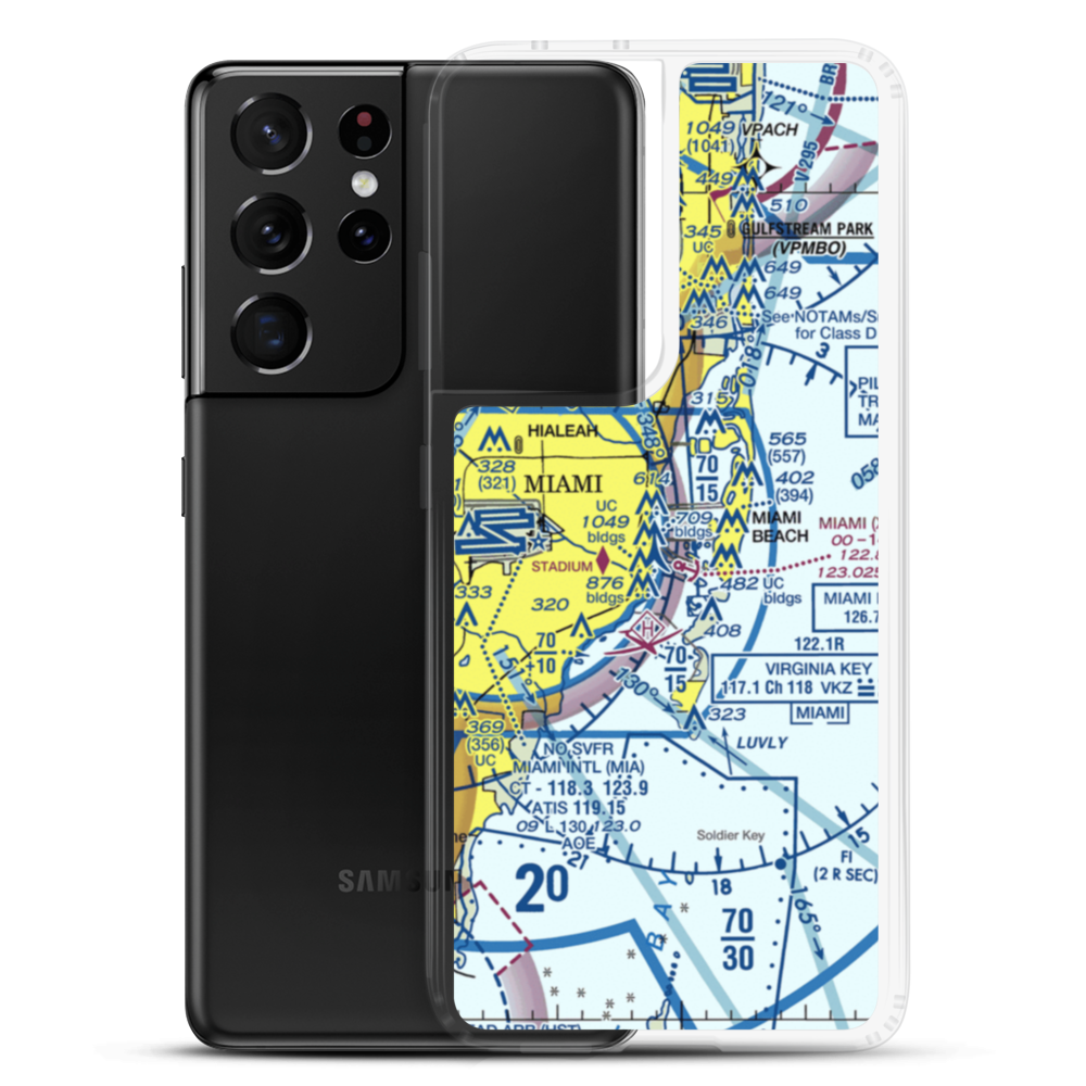 Miami Heliport (X48) VFR Sectional Samsung Case Samsung Galaxy S21 Ultra model shown