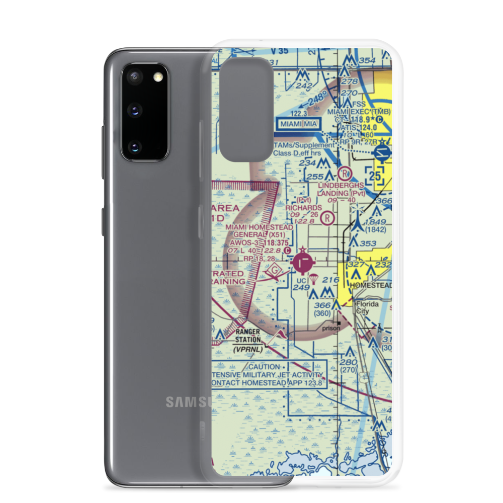 Miami Homestead General Aviation Airport (X51) VFR Sectional Samsung Case Samsung Galaxy S20 model shown