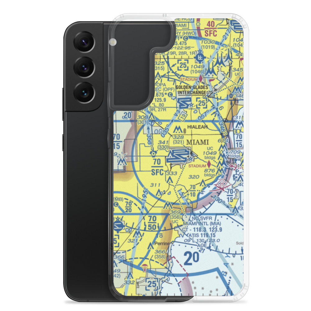 Miami International Airport (MIA) VFR Sectional Samsung Case Samsung Galaxy S22 Plus model shown