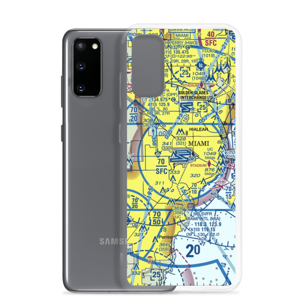Miami International Airport (MIA) VFR Sectional Samsung Case Samsung Galaxy S20 model shown