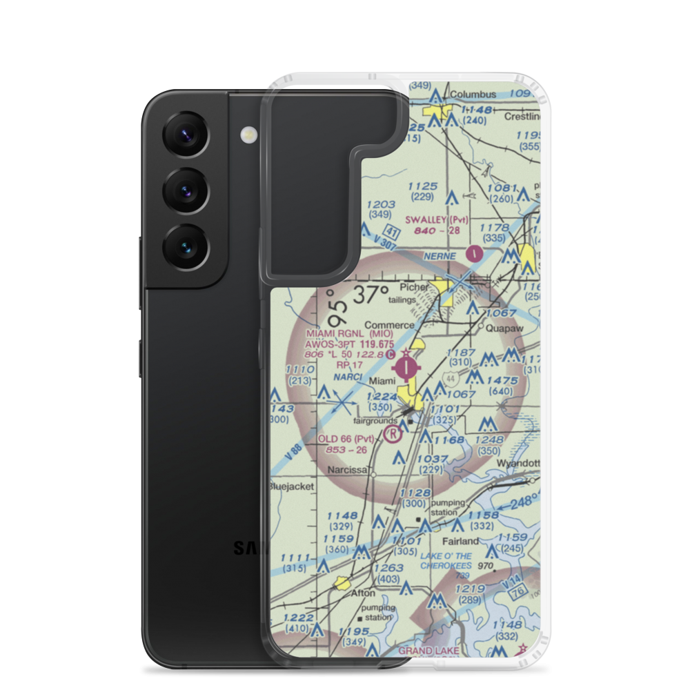 Miami Regional Airport (MIO) VFR Sectional Samsung Case Samsung Galaxy S22 model shown