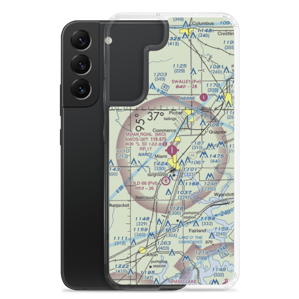 Miami Regional Airport (MIO) VFR Sectional Samsung Case Samsung Galaxy S22 Plus model shown
