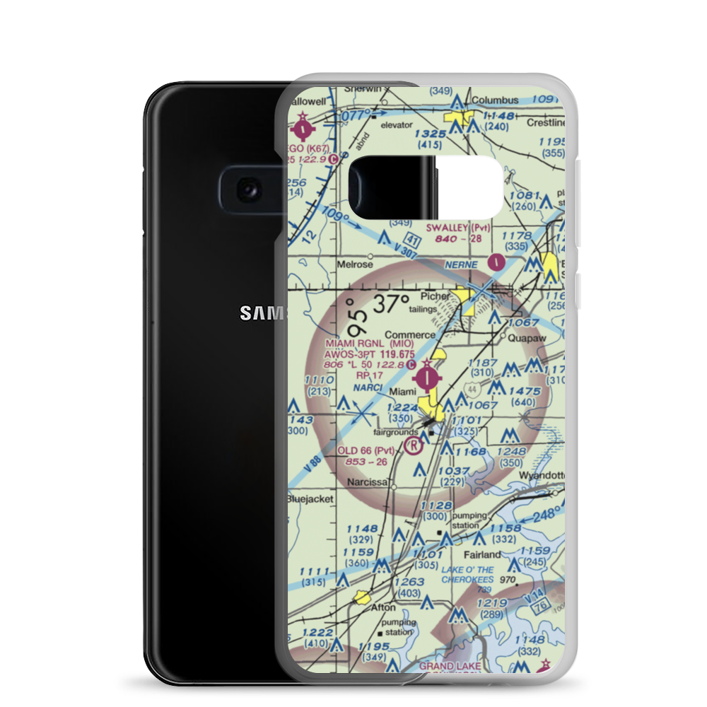 Miami Regional Airport (MIO) VFR Sectional Samsung Case Samsung Galaxy S10e model shown