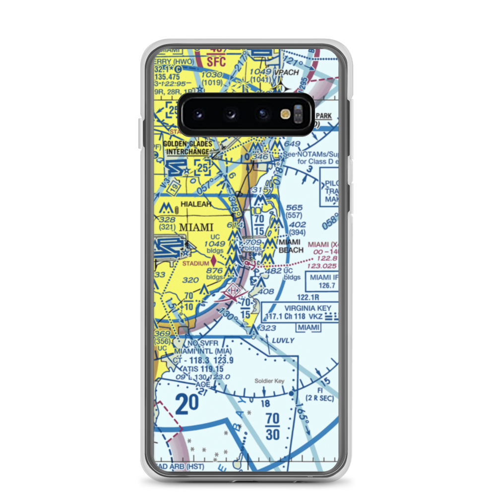 Miami Seaplane Base (X44) VFR Sectional Samsung Case Samsung Galaxy S10 model shown