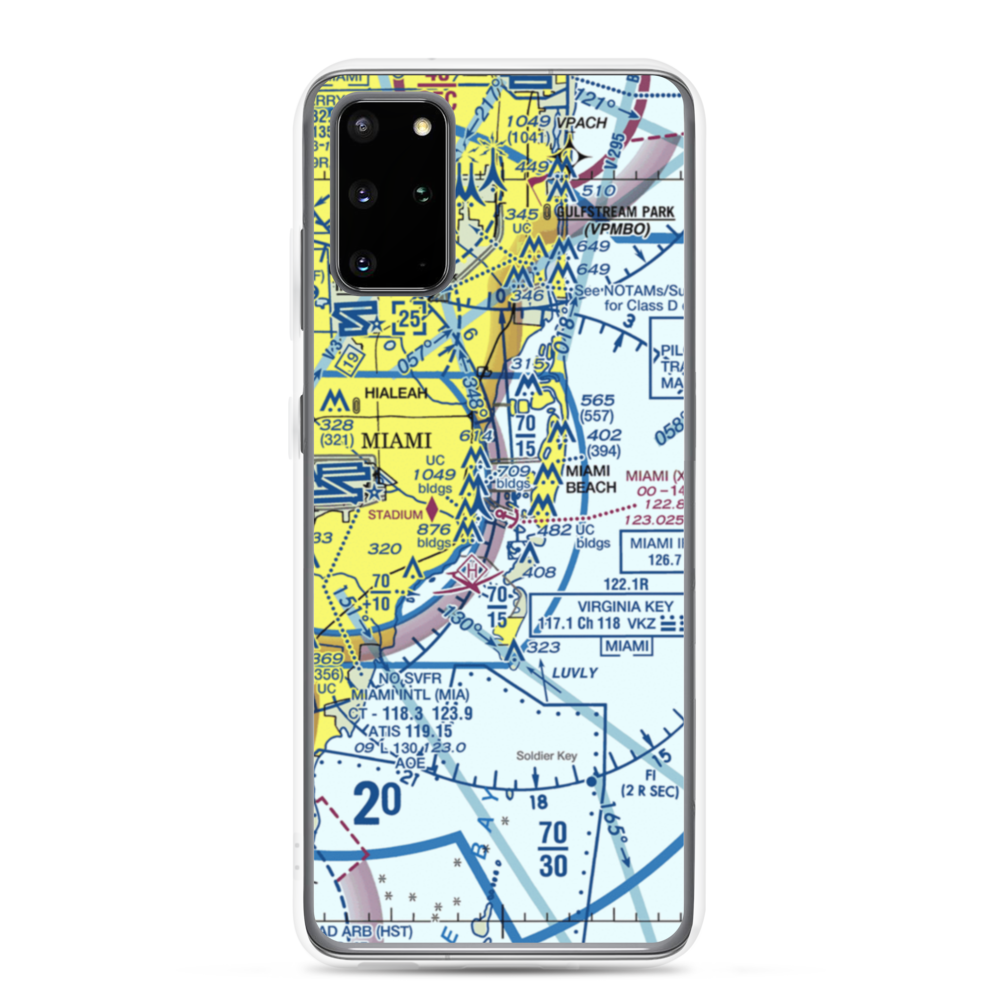 Miami Seaplane Base (X44) VFR Sectional Samsung Case Samsung Galaxy S20 Plus model shown