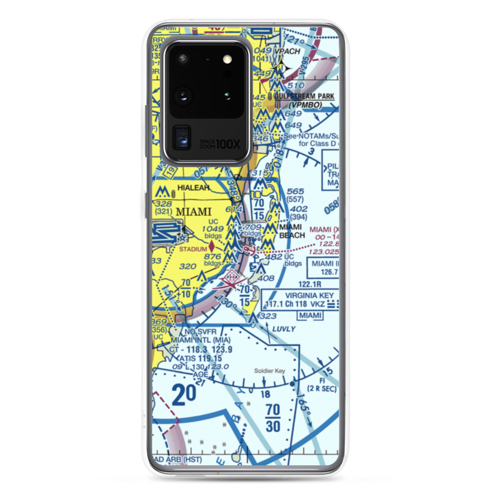 Miami Seaplane Base (X44) VFR Sectional Samsung Case Samsung Galaxy S20 Ultra model shown