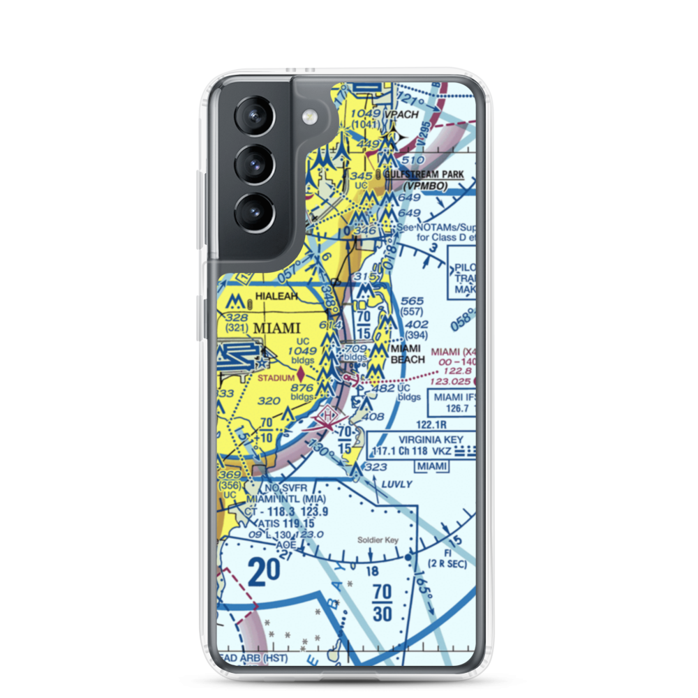 Miami Seaplane Base (X44) VFR Sectional Samsung Case Samsung Galaxy S21 model shown