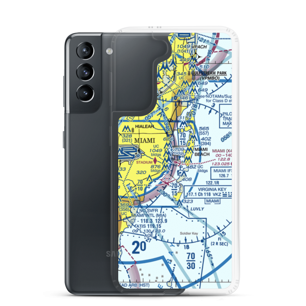 Miami Seaplane Base (X44) VFR Sectional Samsung Case Samsung Galaxy S21 model shown