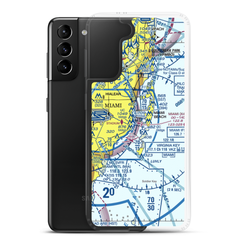 Miami Seaplane Base (X44) VFR Sectional Samsung Case Samsung Galaxy S21 Plus model shown