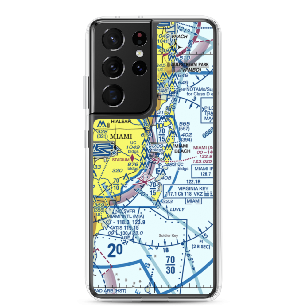 Miami Seaplane Base (X44) VFR Sectional Samsung Case Samsung Galaxy S21 Ultra model shown