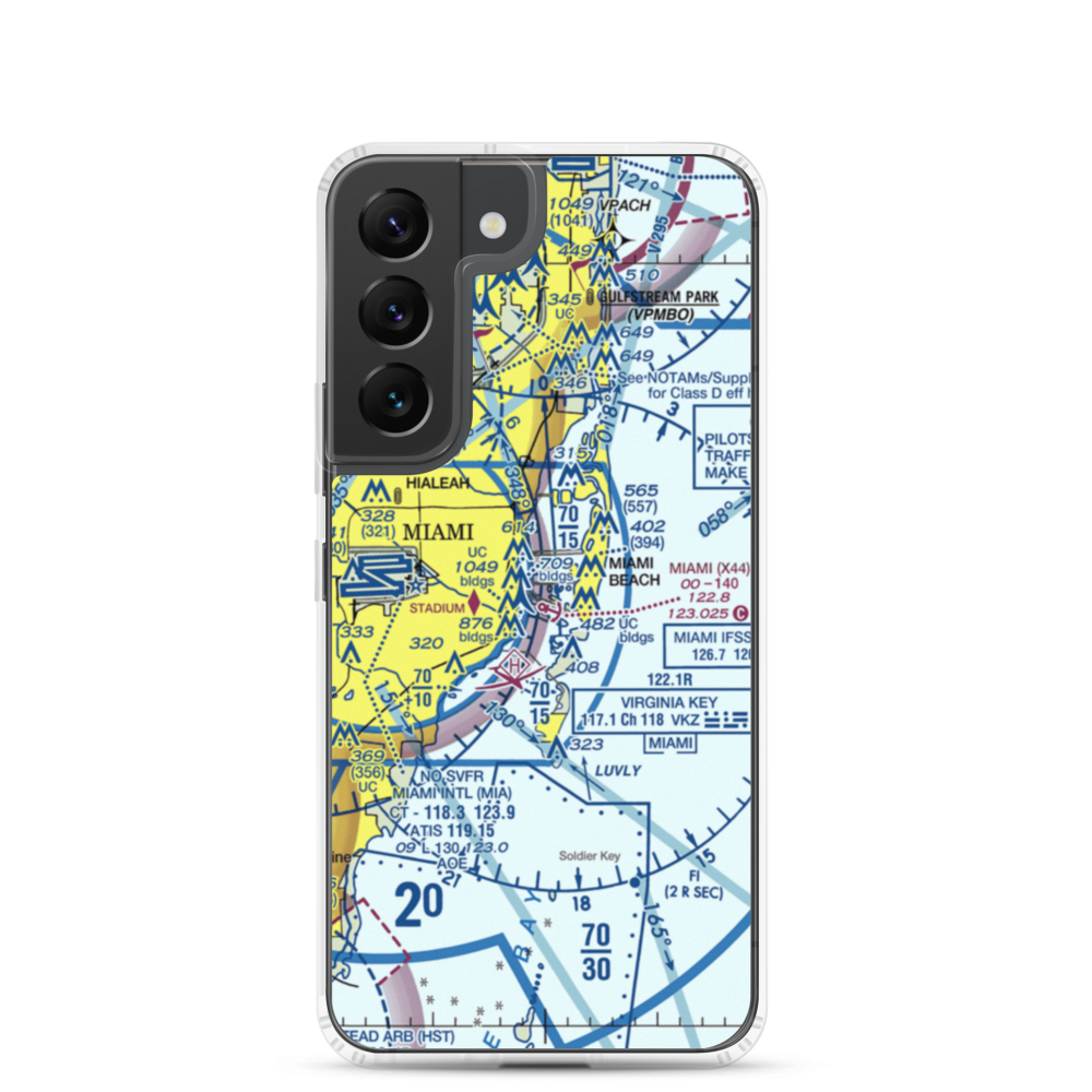 Miami Seaplane Base (X44) VFR Sectional Samsung Case Samsung Galaxy S22 model shown
