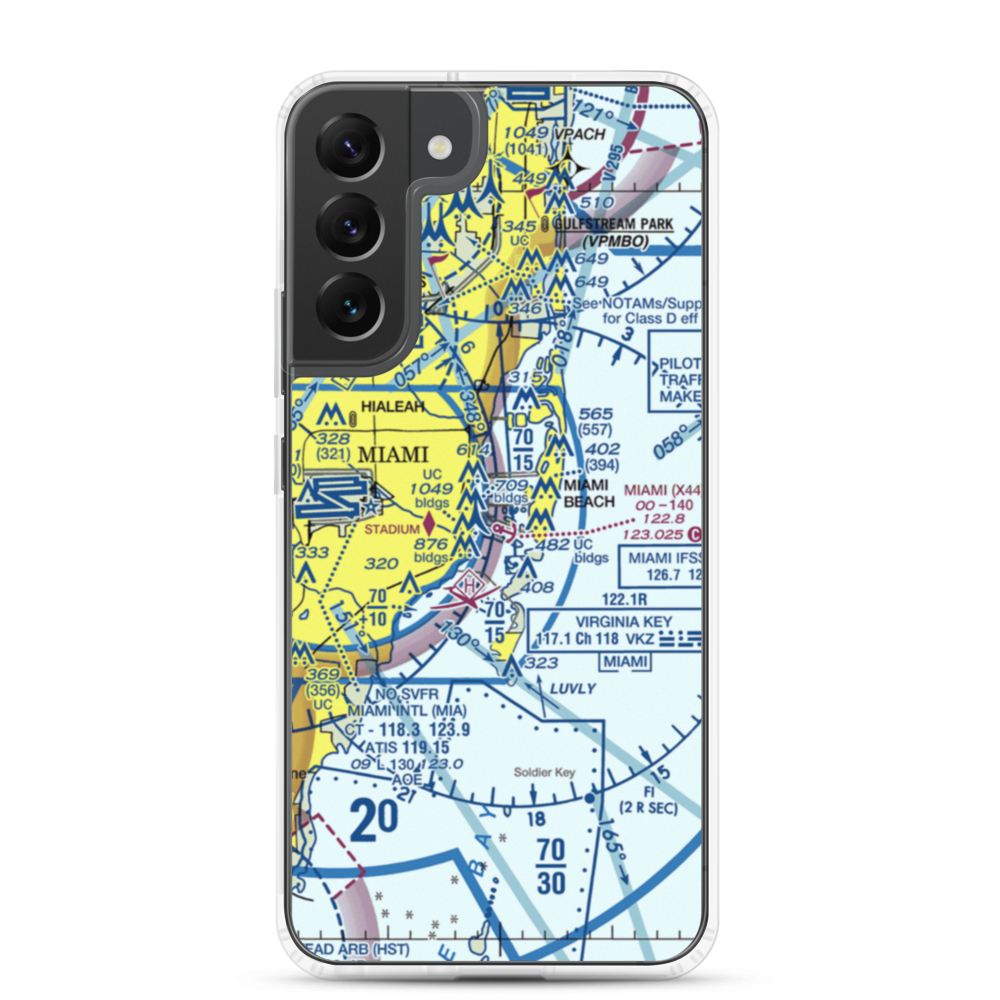 Miami Seaplane Base (X44) VFR Sectional Samsung Case Samsung Galaxy S22 Plus model shown
