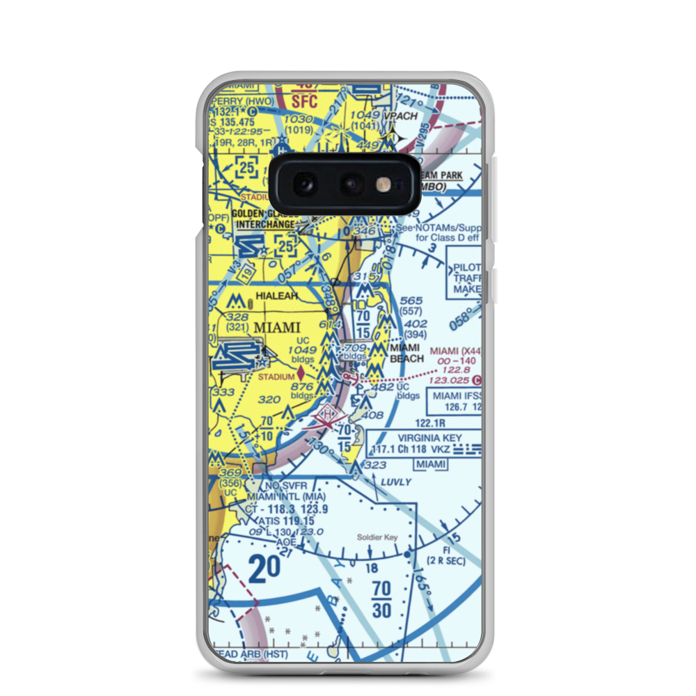 Miami Seaplane Base (X44) VFR Sectional Samsung Case Samsung Galaxy S10e model shown