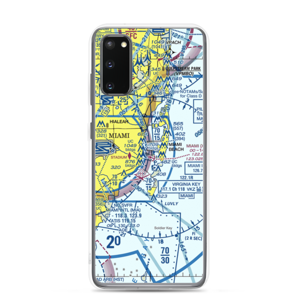 Miami Seaplane Base (X44) VFR Sectional Samsung Case Samsung Galaxy S20 model shown